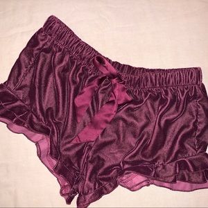 Victoria’s Secret velvet ruffle shorts
